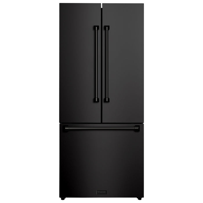 Gordon Ramsay by THOR Kitchen 30 in. French Door Counter Depth Refrigerator with Ice Maker - Matte Black- RF3017FFD00