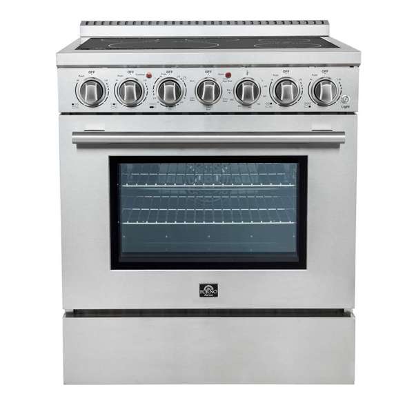 FORNO Paolo 30-Inch Freestanding Electric Range in Stainless Steel, FFSEL6011-30