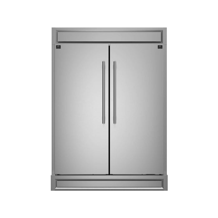Forno Maderno 60" 2-28 " Wide Units with Decorative Trim - 84" High Convertible Refrigerator/Freezer, 27.2 cu.ft, FFFFD1722-60S