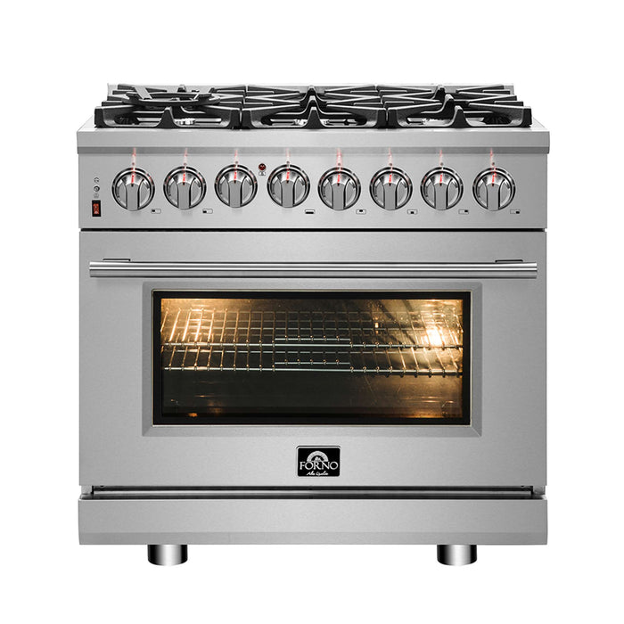 FORNO Massimo 36" Freestanding Dual Fuel Range, FFSGS6125-36, FFSGS6125-36
