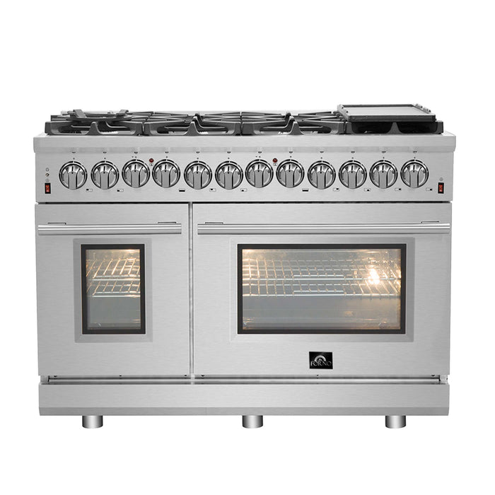 FORNO Massimo 48" Freestanding Dual Fuel Range, FFSGS6125-48