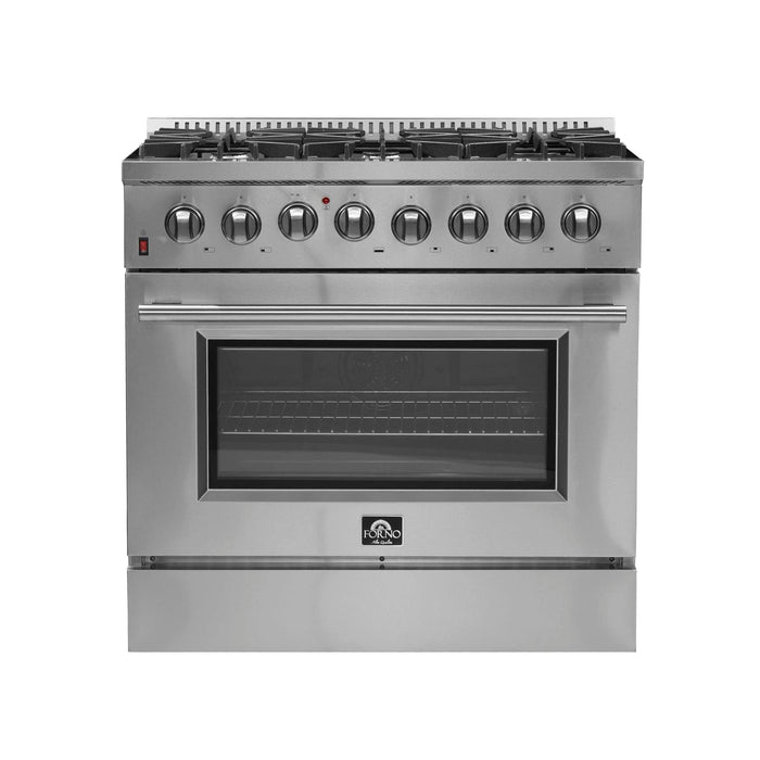 FORNO Galiano 36" Freestanding Dual Fuel Range, FFSGS6156-36
