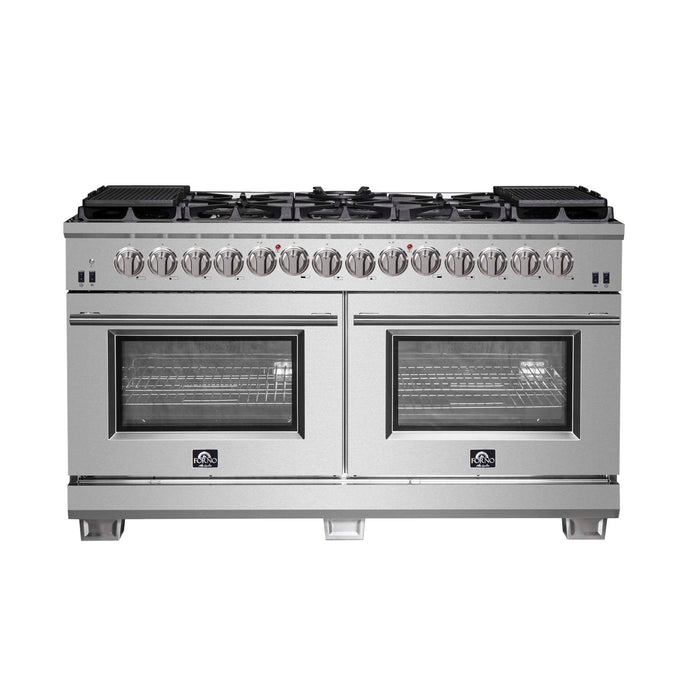 FORNO Capriasca 60" Freestanding Dual Fuel Range, FFSGS6187-60