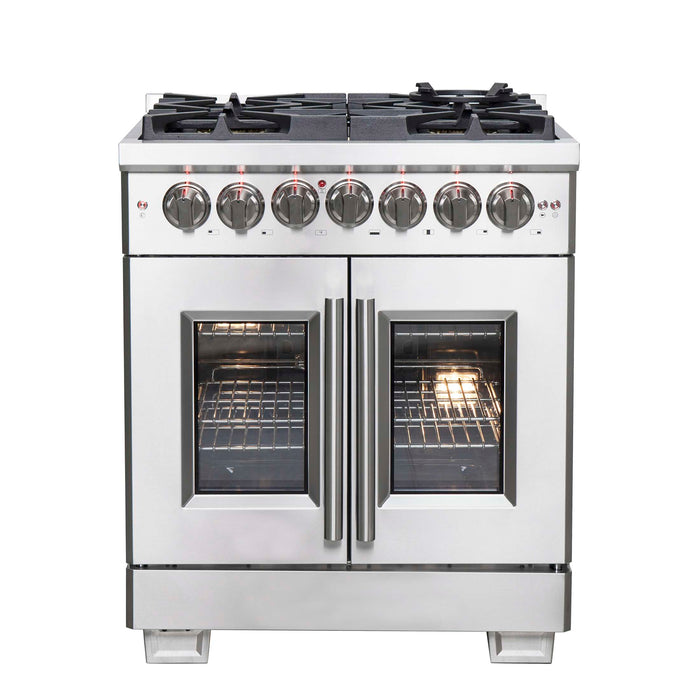 Forno Capriasca 30" Freestanding French Door Dual Fuel Range, FFSGS6387-30