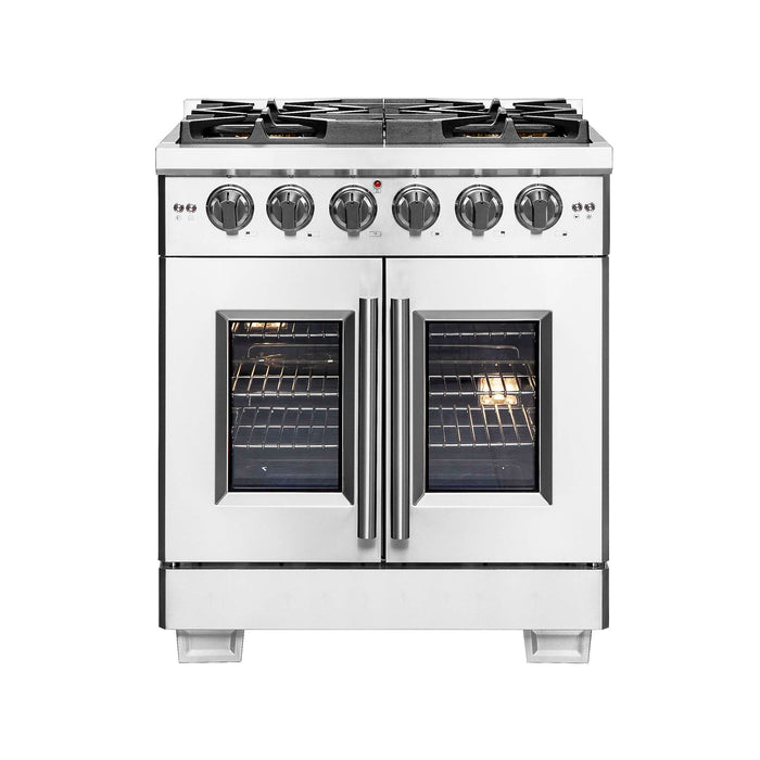 Forno Capriasca 30" Freestanding French Door Gas Range, FFSGS6460-30