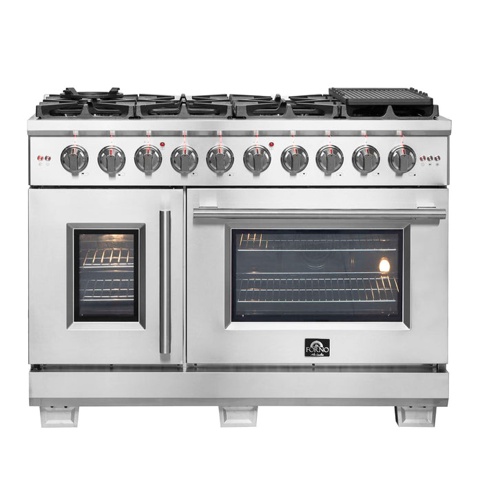 Forno Capriasca 48" Freestanding French Door Gas Range, FFSGS6460-48