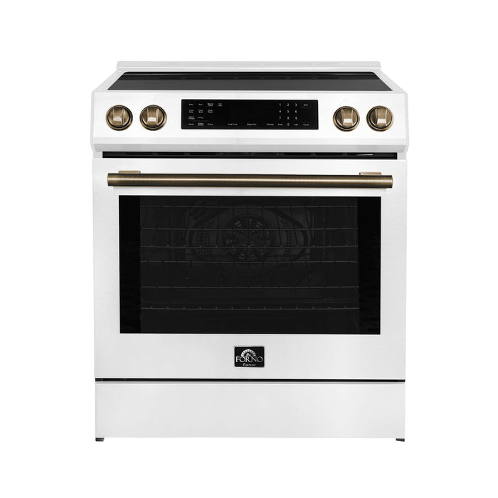 FORNO Donatello Espresso 30-Inch Slide-In Induction Range White, FFSIN0905-30WHT