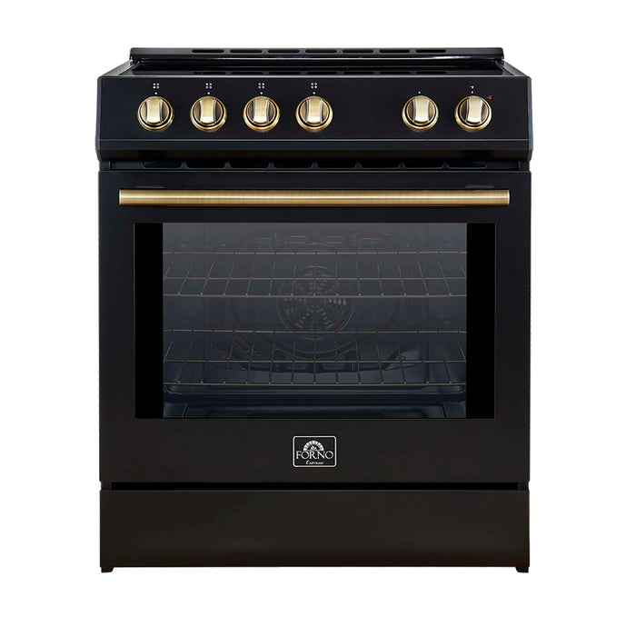 FORNO Leonardo Espresso 30-Inch Slide-In Black Induction Range, FFSIN0982-30BLK