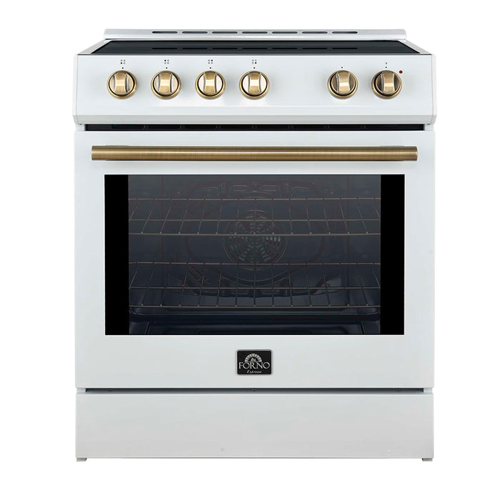 FORNO Leonardo Espresso 30-Inch Slide-In White Induction Range, FFSIN0982-30WHT