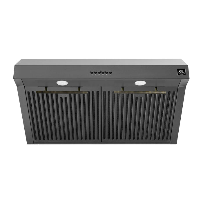 Forno Bari Espresso 30" Under Cabinet Range Hood in Black, FRHUC5255-30BLK
