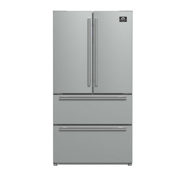 Forno Moena 36" French Door 19.2 cu. ft Stainless Steel Refrigerator with Factory Installed Ice-maker, FFRBI1820-36SB