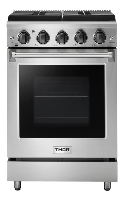 THOR Kitchen 24 in. Sealed 4 Burner Professional Gas Range in Stainless Steel- LRG2401U