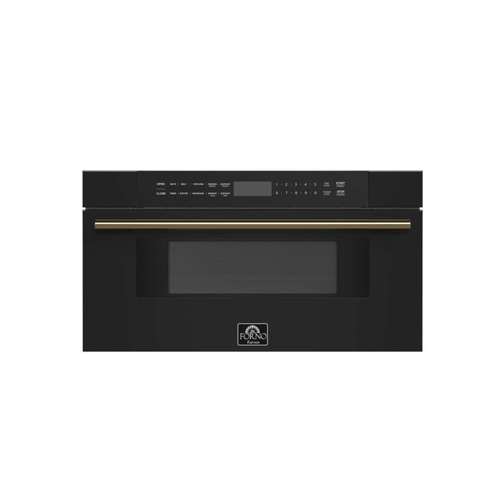 FORNO Capoliveri Espresso Black 30 Inch 1000 Watts Microwave Drawer 1.2 cu.ft., FMWDR3000-30BLK
