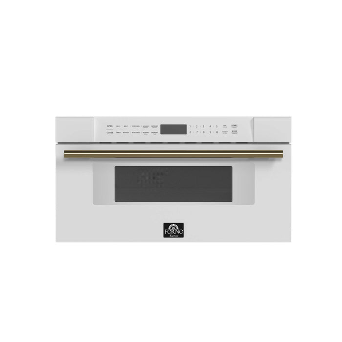 FORNO Capoliveri Espresso White 30 Inch 1000 Watts Microwave Drawer 1.2 cu.ft., FMWDR3000-30WHT