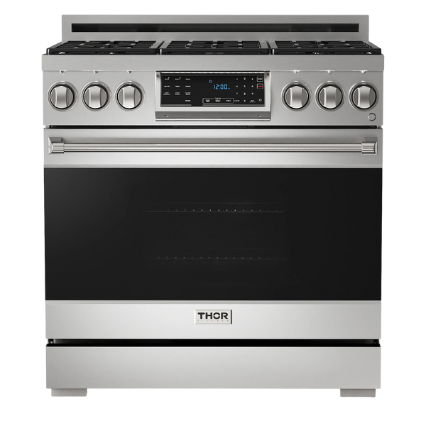 Thor Kitchen Gordon Ramsay Series 36 in. Professional Gas Range with Tilt Panel Touch Control in Stainless Steel, RSG36