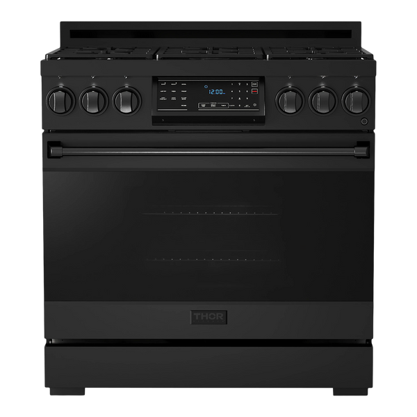 Thor Kitchen Gordon Ramsay Series 36 in. Professional Gas Range with Tilt Panel Touch Control in Black, RSG36B
