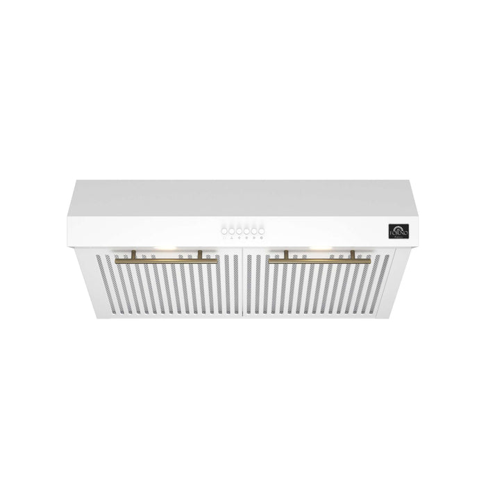 FORNO Bari Espresso 30" Under Cabinet Range Hood in White, FRHUC5255-30WHT