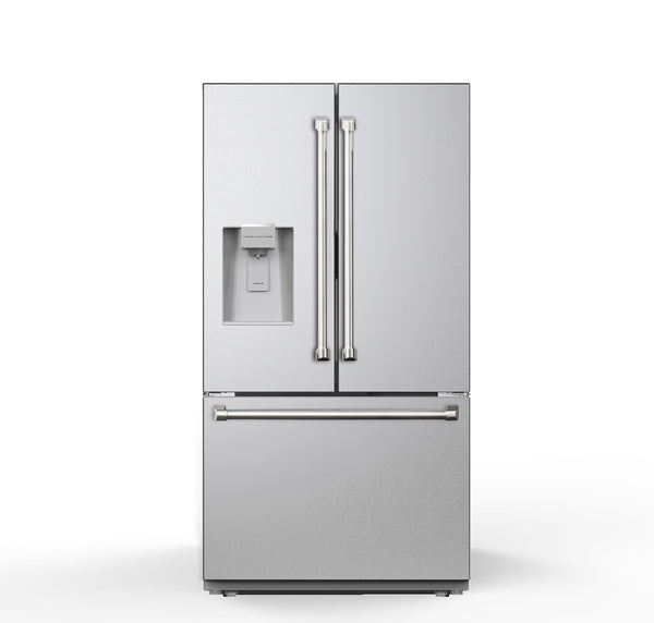 THOR Kitchen 36-in. French Door Standard Depth Refrigerator with Water Dispenser and Dual Ice Maker, Stainless Steel- TRF3628FFD