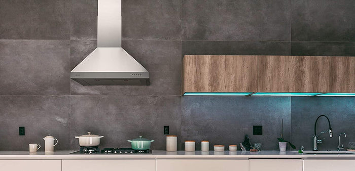 Hauslane PRO 36-Inch Wall Mount Range Hood with Stainless Steel Filters in Stainless Steel, WM-530SS-36P