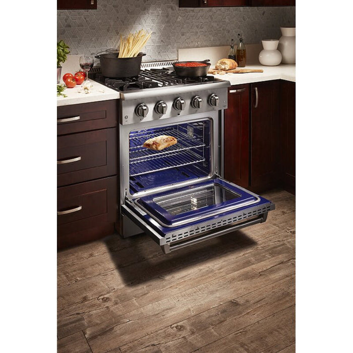 THOR Kitchen 30 in. Sealed 4 Burner Professional Dual Fuel Range in Stainless Steel- HRD3088U