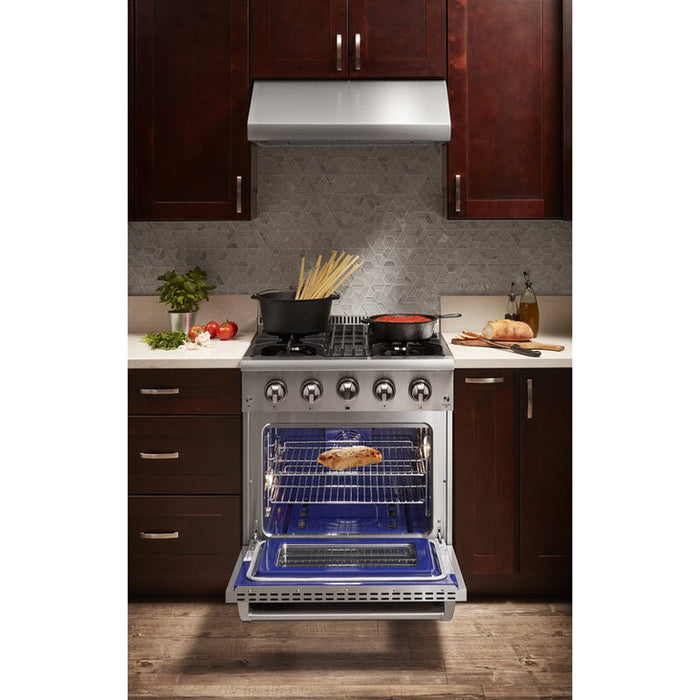 THOR Kitchen 30 in. Sealed 4 Burner Professional Dual Fuel Range in Stainless Steel- HRD3088U