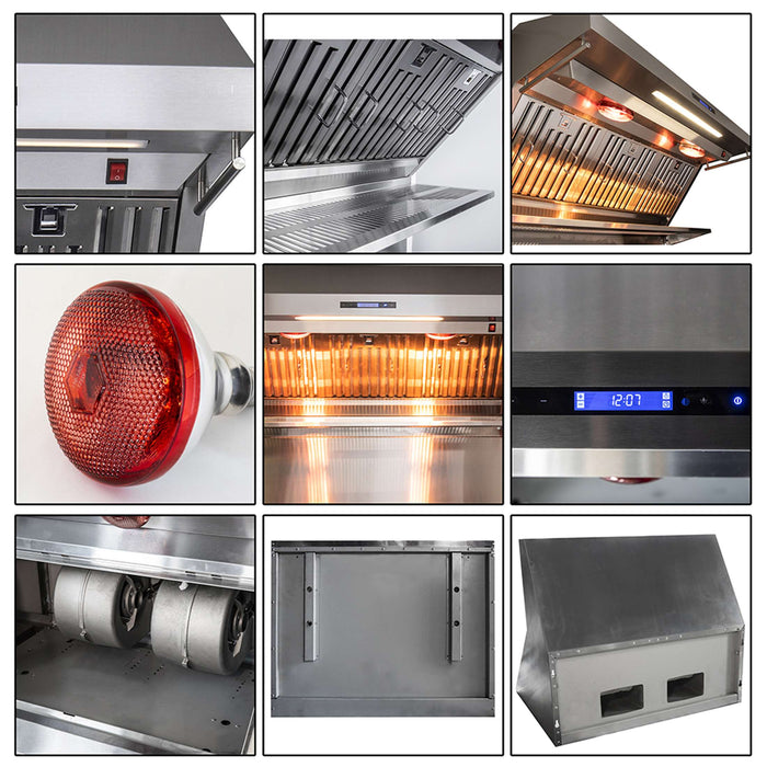 FORNO Savona - 36" Wall Mount Range Hood Baffle Filter & Back Splash, FRHWM5029-36