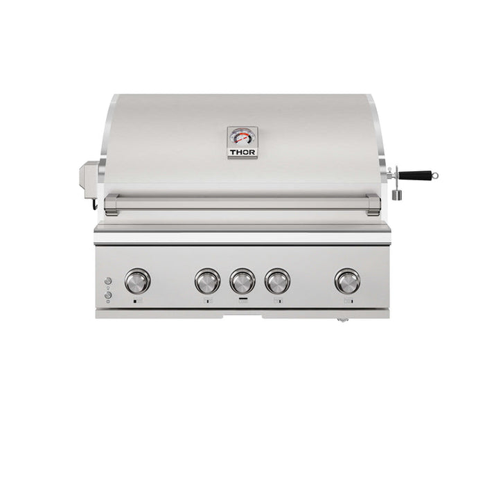 THOR Kitchen 36" Freestanding Professional Propane Gas Grill Head with 4 Burners and Rotisserie Kit - TPG3601-G