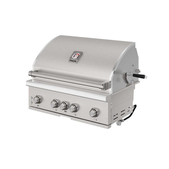 THOR Kitchen 36" Freestanding Professional Propane Gas Grill Head with 4 Burners and Rotisserie Kit - TPG3601-G