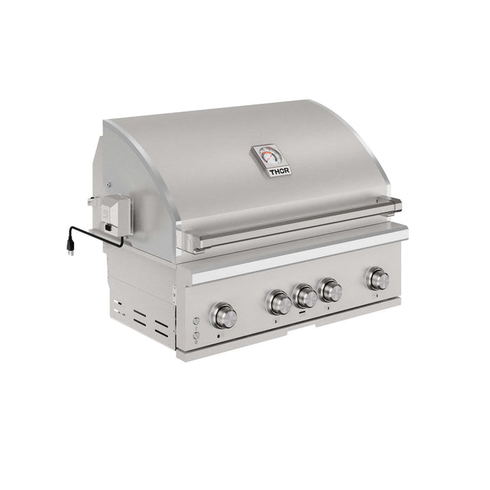 THOR Kitchen 36" Freestanding Professional Propane Gas Grill Head with 4 Burners and Rotisserie Kit - TPG3601-G