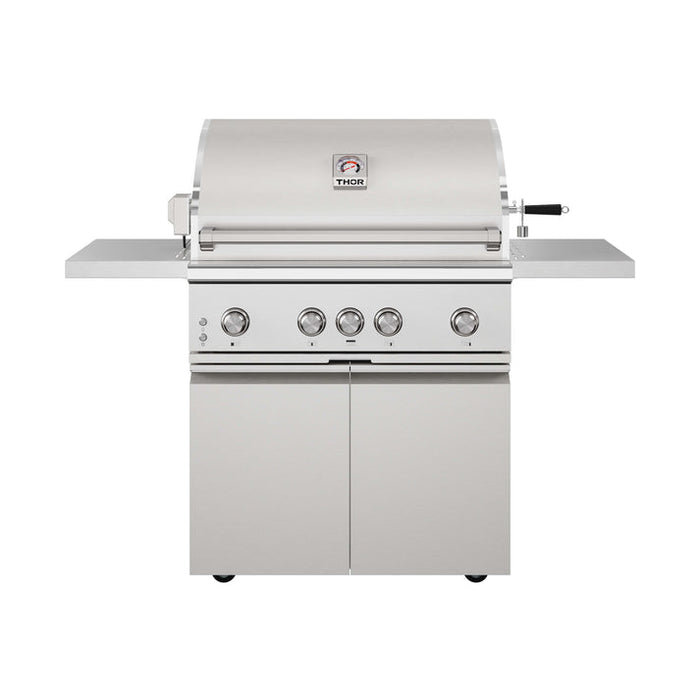 THOR Kitchen 36" Freestanding Professional Propane Gas Grill and Cart with 4 Burners and Rotisserie Kit - TPG3601