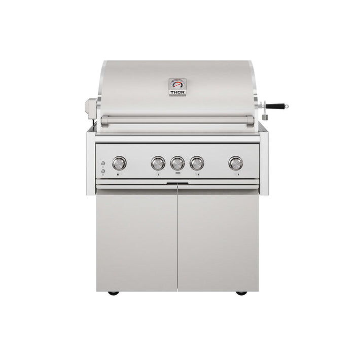 THOR Kitchen 36" Freestanding Professional Propane Gas Grill and Cart with 4 Burners and Rotisserie Kit - TPG3601