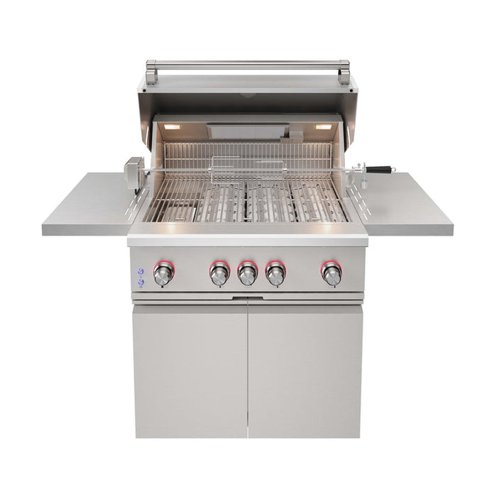 THOR Kitchen 36" Freestanding Professional Propane Gas Grill and Cart with 4 Burners and Rotisserie Kit - TPG3601