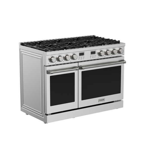 THOR Kitchen Contemporary 48" Propane Gas Range with Convection Oven and 8 Sealed Burners in Stainless Steel- ARG48LP