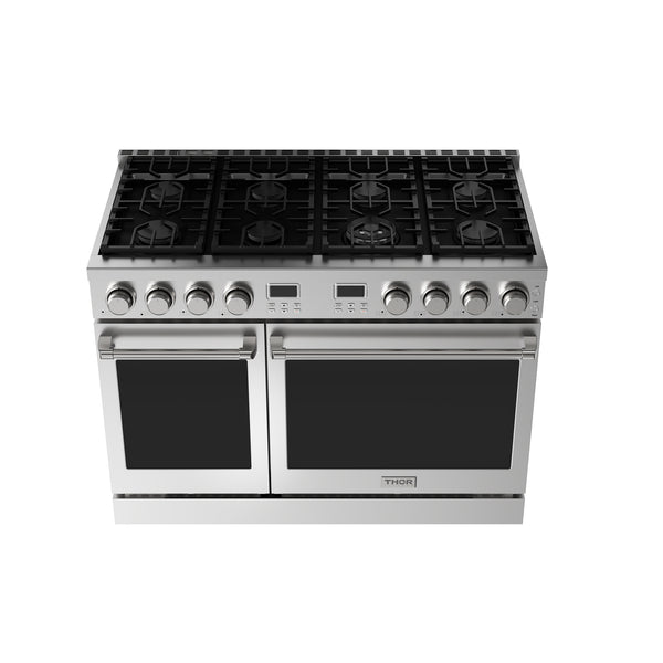 THOR Kitchen Contemporary 48" Propane Gas Range with Convection Oven and 8 Sealed Burners in Stainless Steel- ARG48LP