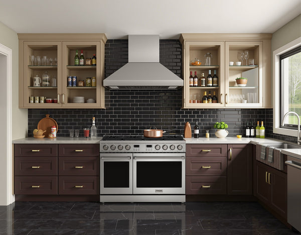 THOR Kitchen Contemporary 48" Propane Gas Range with Convection Oven and 8 Sealed Burners in Stainless Steel- ARG48LP