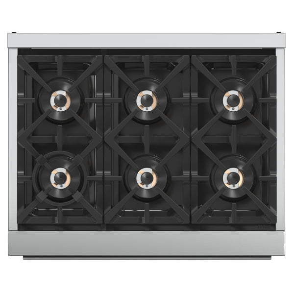 FORNO Capriasca 36" 5.36 cu. ft. Gas Range with 6 Italian Burners, Stainless Steel- FFSGS6260-36