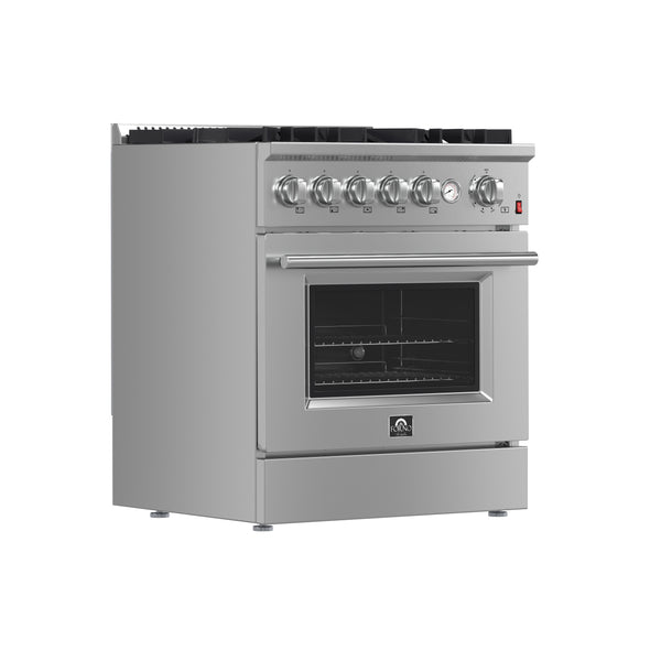 Giovanni 30-inch Gas Range Stainless Steel, 5 Burners 67,000 BTU, 4.32 cu.ft. Convection Oven, FFSGS6274-30