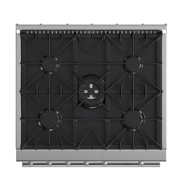 Giovanni 30-inch Gas Range Stainless Steel, 5 Burners 67,000 BTU, 4.32 cu.ft. Convection Oven, FFSGS6274-30