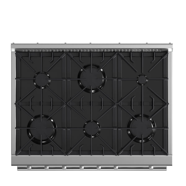 FORNO Marco 36" 5.36 cu.ft. Gas Range with 6 Burners and Built-In Temperature Gauge, FFSGS6277-36