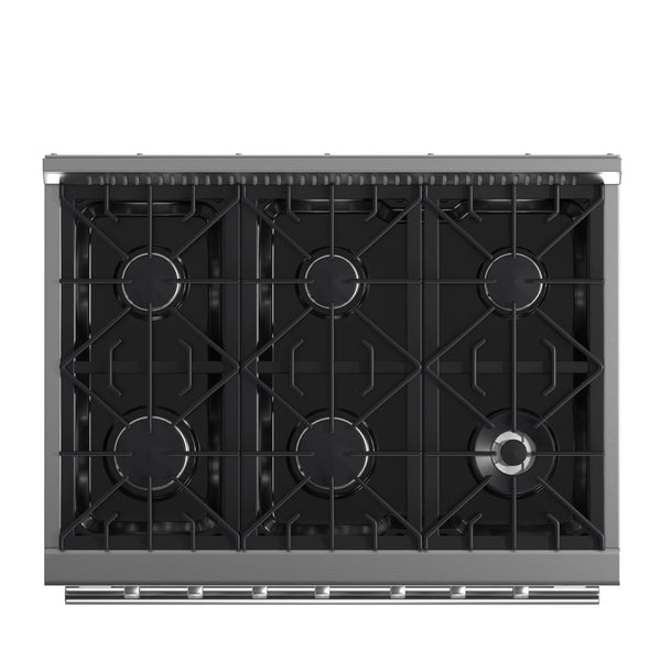 Forno Galiano 36" Freestanding Gas Range with 6 Italian Burners in Stainless Steel, FFSGS6244-36
