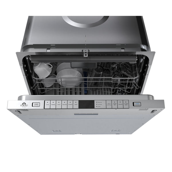 FORNO Rivestito 24" Built-In Panel-Ready Dishwasher, Ultra-Quiet 45 dB, Energy Star with Stainless Steel Interior- FDWBI8011-24