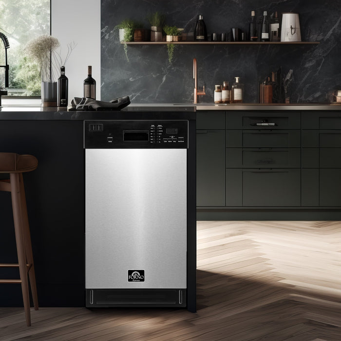 FORNO Polo 18" Built-in Dishwasher in Stainless Steel- FDWBI8041-18S