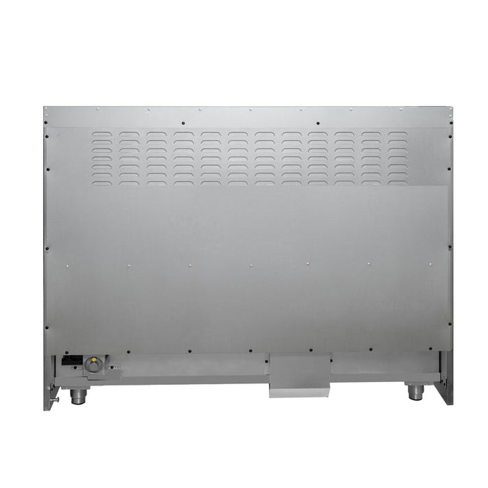 FORNO Galiano 48" 6.58 cu. ft. Dual Fuel Range with 8 Sealed Burners and Griddle in White with Antique Brass Accents - FFSGS6156-48WHT