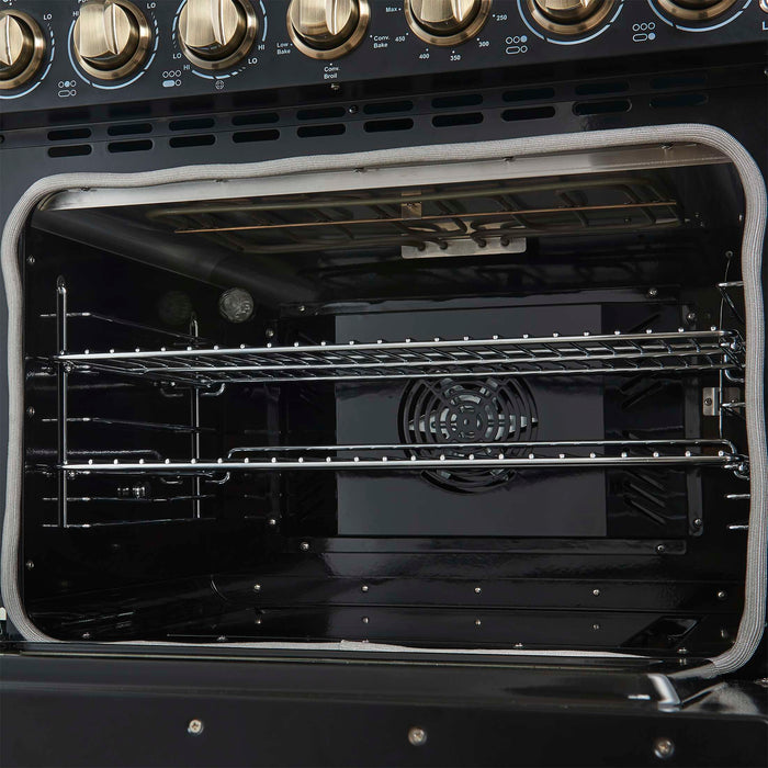 Forno Paolo 30" Freestanding Electric Range in Black, 4.38 cu.ft. True Convection Oven, FFSEL6011-30BLK