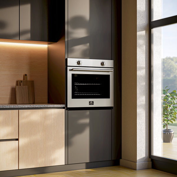 FORNO Espresso Vomero 30" 5 cu. ft. Built-In Single Electric Wall Oven in Stainless Steel- FBOEL1370-30
