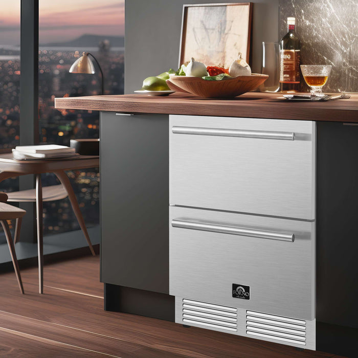 Forno Como 24" Indoor Outdoor Drawer Refrigerator, 4.87 cu.ft., FDROD1611-24S