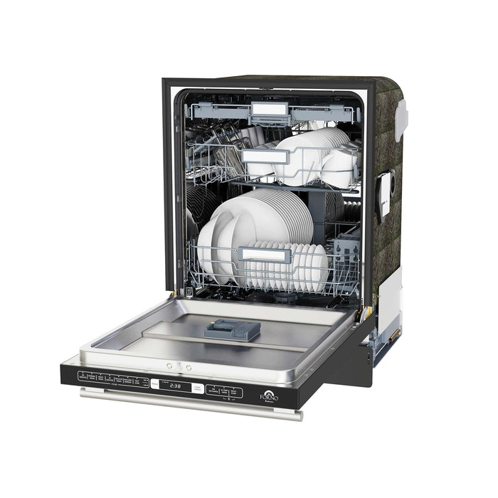 Romano Espresso 24" Built-In Black Dishwasher, FDWBI8035-24BLK