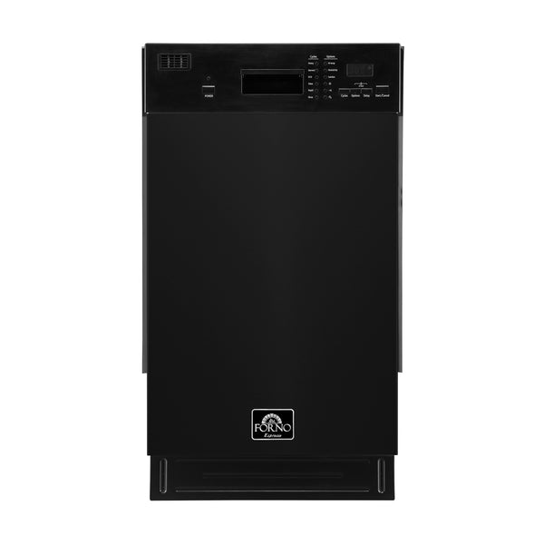 FORNO Polo 18" Built-in Dishwasher in Black- FDWBI8041-18BLK