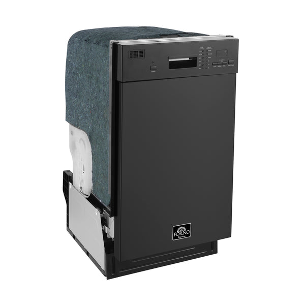 FORNO Polo 18" Built-in Dishwasher in Black- FDWBI8041-18BLK