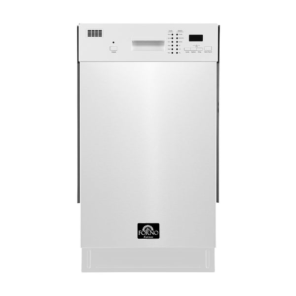 FORNO Polo 18" Built-in Dishwasher in White- FDWBI8041-18WHT